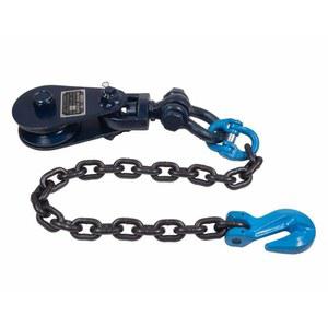 마이티 제품 4톤 4.5인치 스내치 블록, 스위벨 섀클 및 30인치 체인(3/8 G100) 플랫베드 견인 트럭 롤백 레커 카 캐리어 케이블 포함