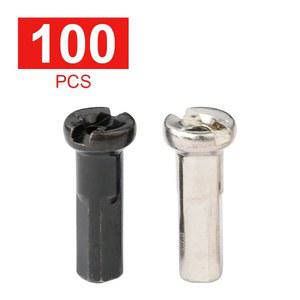 100PCS 황동 스포크 젖꼭지 14G 13G 12G MTB 도로 자전거 바퀴 전자 자전거 스쿠터 림 캡 CU 너트 구리 부품 코팅 실버 또는 Blac