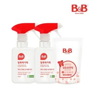 [2개 세트] 비앤비 의류 얼룩 제거제 300ml  + 유연제 800ml 증정