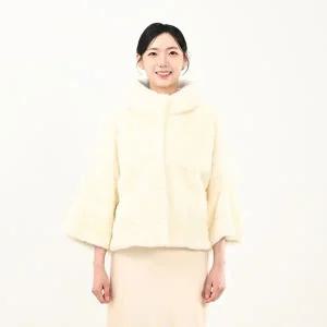 [우진모피](WJ) 코펜하겐 퍼 휘메일 화이트 반후드나그랑 밍크코트 국내생산 본사직영