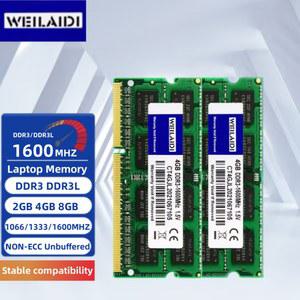 WEILAIDI 듀얼 랭킹 노트북 메모리 RAM DDR3 DDR3L 2GB 4GB 8GB SODIMM 1066MHz 1333MHz 1600MHz PC3L 10600 12800 1 35V