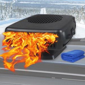 자동차 히터 12V 150W 휴대용 2 in 1 고속 난방 및 냉방 앞유리 디포거 디프로스터 플러그 앞유리용 라이터 360 회전 블랙 에 연결