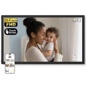 [미국배송] 넥스포토 21.5인치 터치스크린 대형 위한 사진/비디오/USB/마이크로 64GB 선물 디지털 액자 SD 동기화 공유 엄마를 구글 사진과 WIFI 블랙 모드 선물 액자 용이 FHD