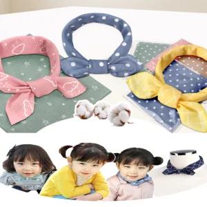 아동손수건 키즈 어린이 유아 하트 도트 귀여운 사각 면 손수건 스카프 선물