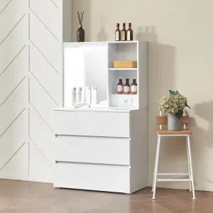 [히트가구] HZ686 LED 3단 서랍 화장대 세트 800 2colors (착불)