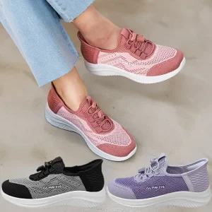 [마리오탈라리코]여성스니커즈 3cm굽 런닝화 버클 니트 키높이스니커즈