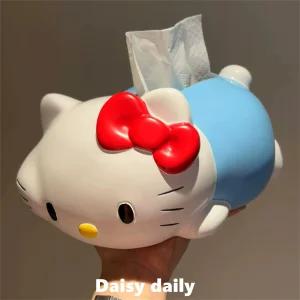 헬로 키티 티슈 케이스 화장지 휴지 냅킨 장식 인테리어 테이블 보관함