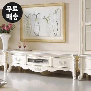 [벤티스가구]리사 엔틱 거실장 원목 tv다이 티비장 티브이 티비다이 TV 수납장 거실 가구(1500)