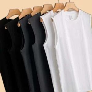 오버핏 이너티 민소매 여름 상의 무지 면티 흰색 나시