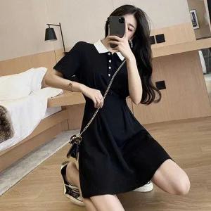 여자 여름 하객 룩 결혼식 패션 반팔 카라 원피스