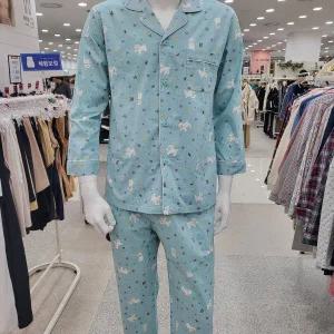 [비비안]가벼운기모 귀여운 강아지 프린트 남성 잠옷 MP599_SH