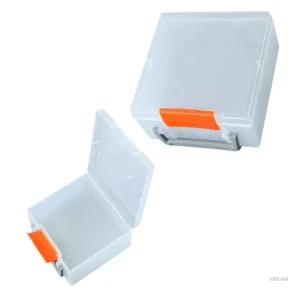 WSSTORE 손잡이 투명 플라스틱 수납케이스(17X16CM) 플라스틱수납박스 네일아트보관 다용도사각투명케이스