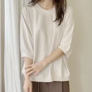 루미에 7부 시보리 티블라우스