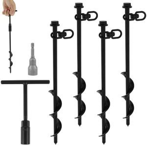 콘크리트앙카 앵커 4개 트램펄린 앵커 세트 118 인치   그라운드 앵커 강풍 텐트 스테이크 야외 캠핑을 위