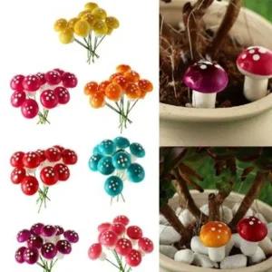 장식버섯 인공 화분 식물 DIY 공예 홈 정원 수지 이끼