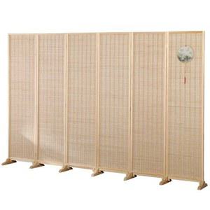 대나무 파티션 스탠드 가림막 라탄 1.8m 0.5m 높이 폭 가벽 분리 4단 당 원목 4단 1단