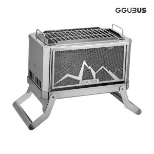 꾸버스 풀스텐 듀얼 화로대 L 이중연소 불멍 화로대 캠핑용 휴대용 바베큐그릴 불멍 우드스토브 화목난로