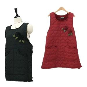 겨울 누빔 극세사 기모 앞치마 청소 주방 작업 따뜻