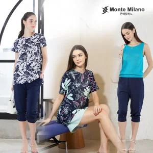 [몬테밀라노] 25 SUMMER 패턴 셋업 3종(티블라우스 2종+ 팬츠 1종)