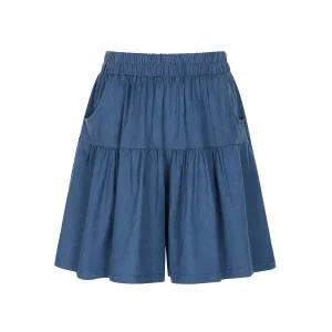 [르샵]르샵 데님 플레어 4부 밴딩 치마바지 SO6DP700