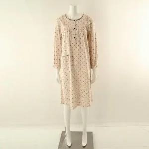 균일가 커플잠옷 면기모 눈꽃 나염 파자마 원피스_VGN4452ASG