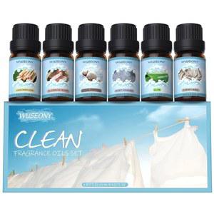 우세니 클린 향수 오일 세트 프리미엄 에센셜 향 - 레몬그라스 알로에 블라썸 비누 프레시 린넨 소프트 파우더 쿨 코튼 i#e#s: 홈용 ^^ 디퓨저용 비누용 캔들 만들기 :i#e#s