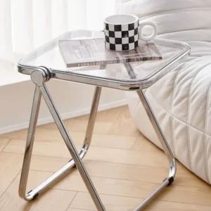 아크릴 접이식 사이드 카페 틈새 코너 테이블 티테이블 탁자
