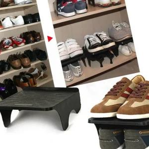 신발정리대 블랙 더블형 공간절약 수납 선반 신발장 정리 슈즈랙