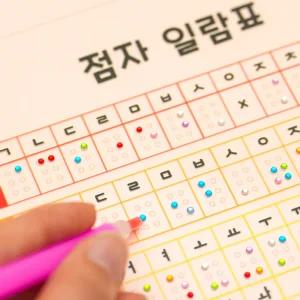 td 토단 학습부자재 장애인식개선 무지개 보석 스티커로 만드는 점자 일람표 책받침 체험학습 교재