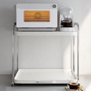 전자레인지 밥솥 선반 다용도 레일 화이트 수납 슬라이딩 받침대 다이 2단 주방