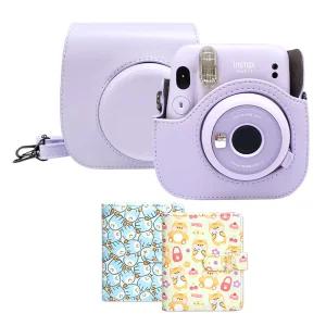 인스탁스 미니11 전용 가죽 케이스+캐릭터2단앨범 / 스트랩 포함