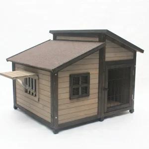 야외용 개 집 실외 견사 원목 진돗개 도그 하우스 강아지 집 - XXXL