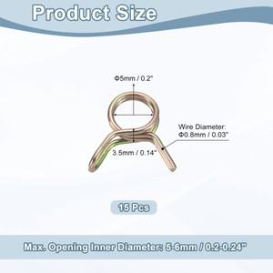 15/25pcs 이중 와이어 스프링 호스 클램프 5/6/7/8/9/10/11/12/13/14/15/16/18/23/25mm 튜브 클립 색상 아