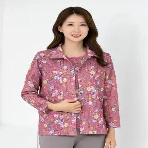 [모슬린]엄마옷 겉기모 카라가디건 티 앙상블세트 YKF509061 중년여성50대60대70대빅사이즈할머니옷마담선