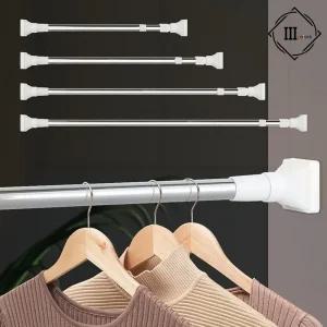 사각 압축봉 커튼용 고정홀더 창문 무타공 길이조절 강력