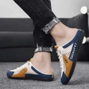 ？싸다구나？에어메쉬 남성 하프 스니커즈 슬리퍼 편안한 하프 운동화