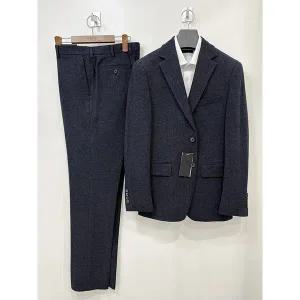 [트루젠]남성 가을겨울 두께감있는 기모 네이비 남색 캐주얼 셋업 세트 세미정장 양복 수트