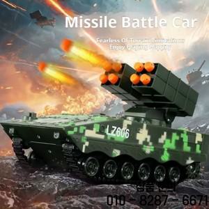 원격 제어 미사일 차량 시뮬레이션 군사 트랙 탱크를 실행할 수 있습니다 14세 이상 장난감 자동차 2.4G 전