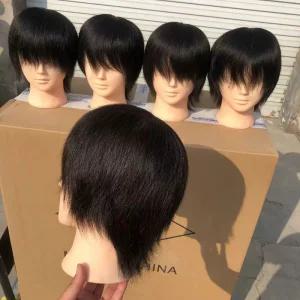 남자커트가발 인모 헤어컷 통가발 연습용