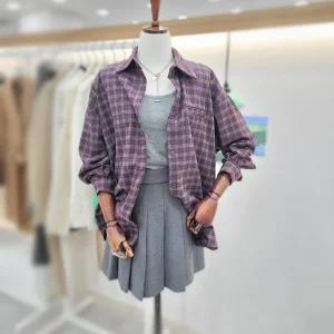 플레이드체크 카라 나시세트블라우스남방 VBALD64V_US