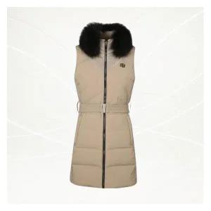 팬텀 여성 벨티드 폭스퍼 덕다운 롱 점퍼 베스트 221B4JV294BG 1420464