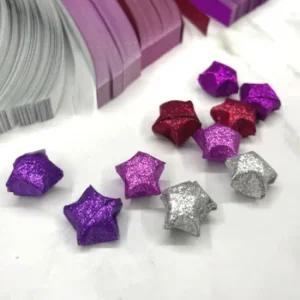 퍼플 반짝이 별접기 세트 별종이 띠종이 색종이세트 종이접기세트 종이접기만들기