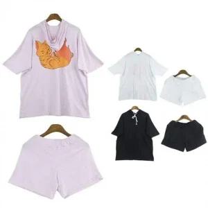 [골드스마일]여자트레이닝복 반팔 세트 여우 트레이닝복 여자여름