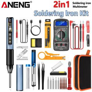 ANENG SL109 전기 납땜 인두 세트 75W  온도 용접 솔더 재작업 스 열  팁 수리 도구