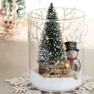 아트박스/플라워트리 크리스마스 미니트리 화병 LED 스노우글라스 set 10cm
