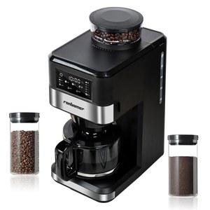 내장된 그라인더, 디지털 디스플레이, 10컵 커피 머신, 블랙 앤 실버 , 프로그래머블 그라인딩 & 브루, 키프 웜 플레이트 커피 머신 및 버 그라인더 콤보 51온스를 갖춘 랜보머 커피 메이커
