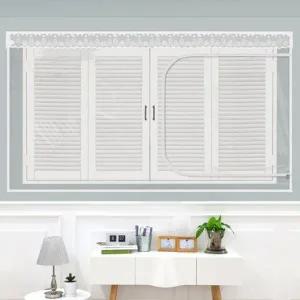 다샵 벨크로 화이트 방풍비닐 바람막이-EVA 창문형 지퍼식 150x150cm