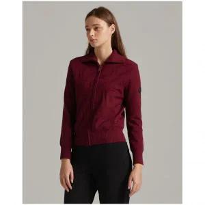 [리뷰이벤트] [닥스골프] 여성 와인 패턴 울혼방 방풍 집업 가디건 DNSW3D807D2 775769