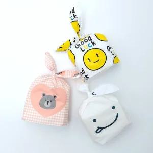 토끼귀 선물포장 봉투 토끼봉투 구디백 50매/미니 스탠딩 소형 캐릭터 포장지 투영 체크 패턴 지퍼백