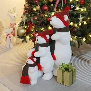 [아트박스]/플라워트리 크리스마스 북극곰 인형 장식 알라스카 곰베이비 33cm